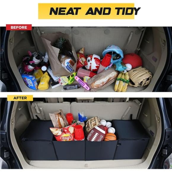 Trunk Organizer, Multipurpose Collapsible Car Storage Box With Insulated Cooler - Picture 6 of 7